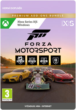XSX Forza Motorsport: Premium Add-Ons Bundle / El. licence / Závodní / Angličtina / od 3 let / DLC pro Xbox Series