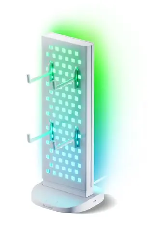Nanoleaf Pegboard Desk Dock nabíjecí stanice bílá / 3x USB-C / USB-A / RGB / 15W