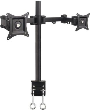 Techly Dvojitý stolní držák pro monitor LED|LCD 13-27" 2x10 kg / svorka / nastavitelný / VESA / černá