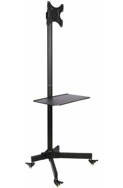Techly Mobilní stojan pro TV LCD|LED|Plazma 19"-37" 20kg / otočný 360°/ VESA / sklopný / police / černá