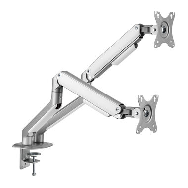 White Shark GMS-3208 NEFERITES II držák pro 2 monitory do 32" stříbrná / standardy VESA 75x75 & 100x100 / nosnost 9kg