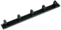 19" vyvazovací panel 1U 5x plast.úchytka,  černá