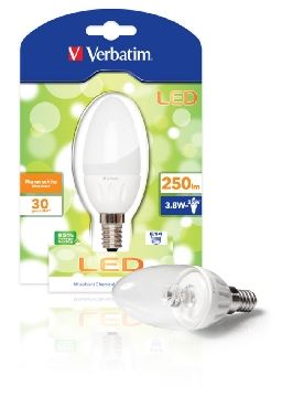 Verbatim LED žárovka E14 (3.8W) / 250lm / typ B matná / teplá bílá