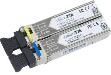MikroTik S-3553LC20D / Optický transceiver / Pár MikroTik SM SFP modulů / 1.25G / 20km
