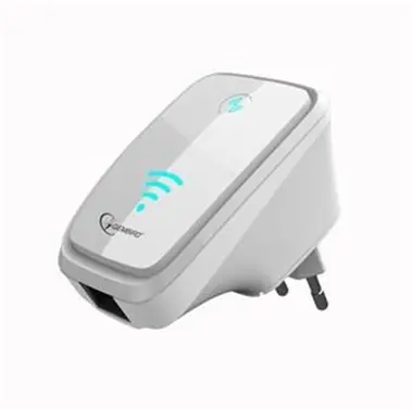 Gembird WNP-RP-002-B / WiFi repeater / 300 Mbps + LAN / bílá