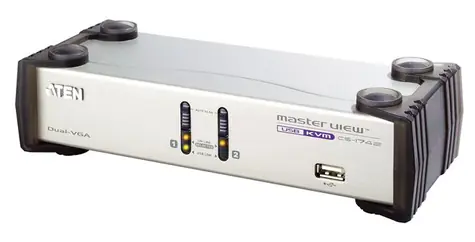 ATEN CS-1742C / 2-port Dual View KVM USB / usb hub / audio / 1.2m kabely