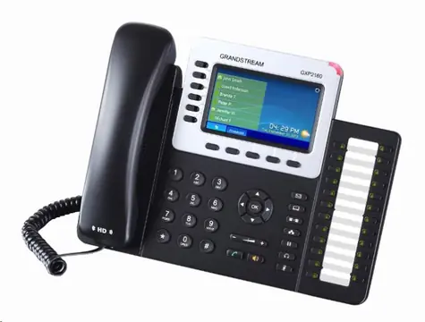 Grandstream GXP2160 / VoIP telefon / 6xSIP účet / HD audio / 5prog.tl. + 24 předvoleb / BT / EHS / barevný LCD / 2x GLAN