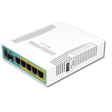 MikroTik RB960PGS bílá / RouterBOARD / 800 MHz / 128MB RAM / 5x LAN / hEX 