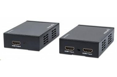 Manhattan HDMI - Ethernet Extender Kit na Cat6 / 2xHDMI transmitter černá / 1x HDMI receiver / 1x RJ 45
