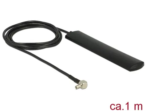 Delock LTE Anténa TS-9 samec 90° 3 dBi všesměrová fixní černá / samolepicí