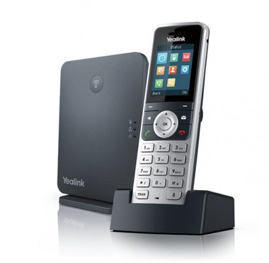 YEALINK W53P černá / IP DECT báze + ručka / 1.8" displej / SIP / LAN / PoE / QoS / 3.5 mm / SRTP