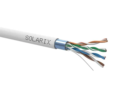 Solarix instalační kabel CAT5E FTP 500m šedá / vnitřní instalace / PVC plášť / stíněný / cívka