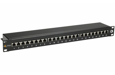 Solarix patch panel 24x RJ45 CAT5E STP / 1U / černá