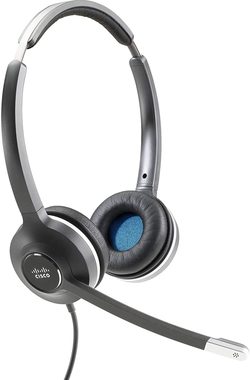 Cisco Headset 522 USB-A šedá / náhlavní souprava / oboustranné sluchátko / mikrofon / 3.5 mm jack / USB-A adaptér 