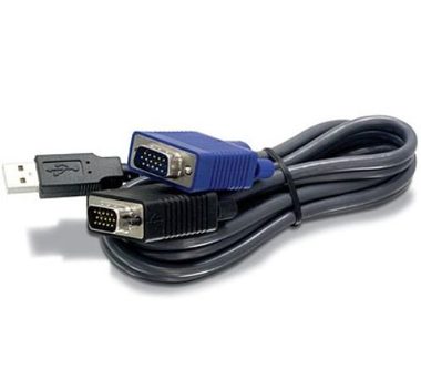 TRENDnet kvm kabel USB+D-Sub - D-Sub / pro KVM přepínač / 1.83m