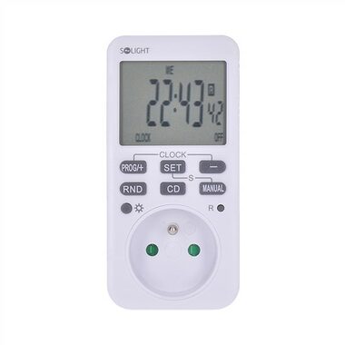 Solight DT33 digitální týdenní časový spínač / 16 režimů / podsvícený velký LCD