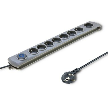 Qoltec 50168 Přepětová ochrana Quick Switch (8 zásuvek) | vypínač | 3m