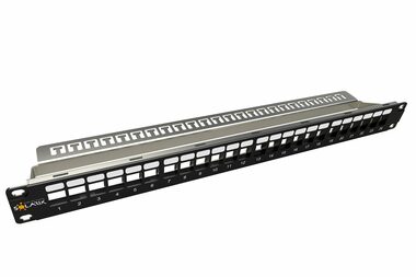 Solarix patch panel modulární neosazený 24 portů černá 1U
