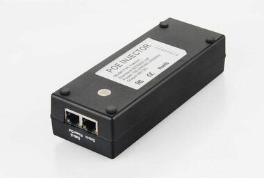 MicroConnect IEEE Gigabit PoE Injector černá / 802.3af / 15.4W 