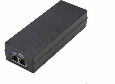 MicroConnect IEEE Gigabit PoE Injector UK černá / 802.3af / 15.4W 