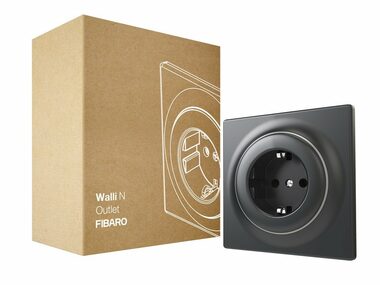 Fibaro Walli N zásuvka (Schuko) černá / 16A