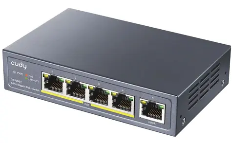 Cudy GS1005P PoE switch / 5x PoE RJ45 / 1x RJ45 / 60W