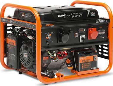 Daewoo GDA7500DPE-3 Benzínová elektrocentrála / 6.5 kW / 2x 230 V / 30 L