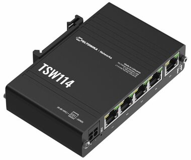 Teltonika TSW114 / průmyslový Switch / 5-Port / 1000 Mbps / PoE