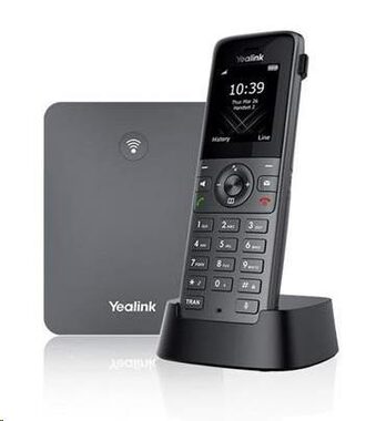 Yealink W73P šedá / VoIP telefon / základna + sluchátko / 1.8" displej / 10x SIP / PoE / DECT / 3.5mm jack / 1x RJ-45