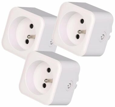 IMMAX NEO LITE SMART sada 3x chytrá vnitřní zásuvka v2 (E) / s kolíkem (typ E) / Wi-Fi / Google & Amazon Alexa & TUYA