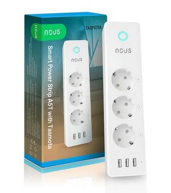 Nous A5T (Tasmota) / Inteligentní prodlužovací kabel / 3 Schuko & 3 USB / WiFi
