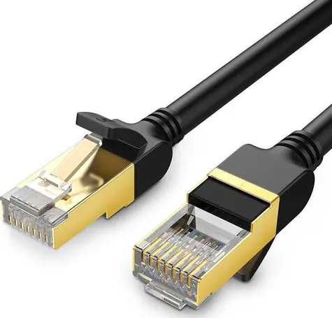 UGREEN Cat 7 STP RJ45 Ethernet plochý kabel 1m černá