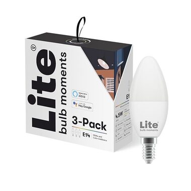 Lite bulb Moments Sada chytrých žárovek - E14 RGB / 5W / 2700-6500K / E14 / Google Home / Alexa