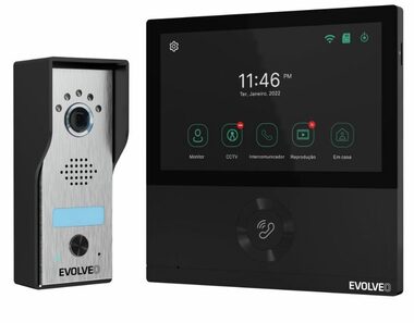EVOLVEO DoorPhone AHD7 černá / Sada domácího WiFi videotelefonu s ovládáním brány nebo dveří