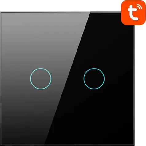 Avatto TS02-EU-B2 černá / Duální dotykový spínač / Wi-Fi / Tuya 