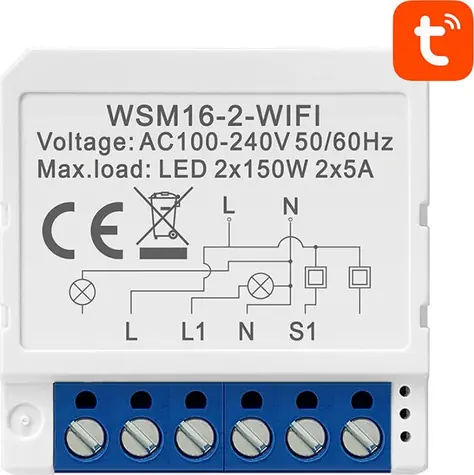 Avatto WSM16-W2 TUYA bílá / Inteligentní nástěnný vypínač / Wi-Fi / Tuya