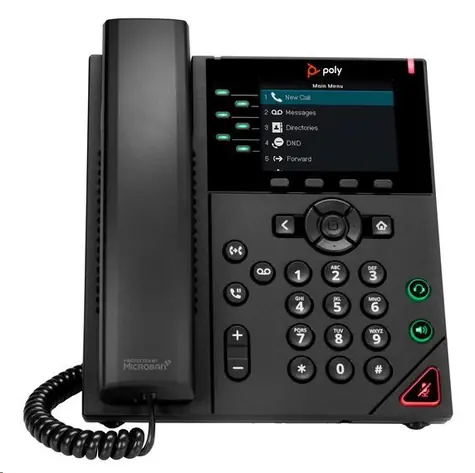 Poly VVX 350 černá / IP Telefon / 6 linek / 3.5" displej / 2x RJ-45 / PoE