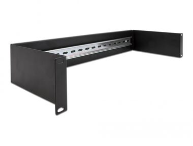 DeLock 2U Kolejnicový panel 19" černá