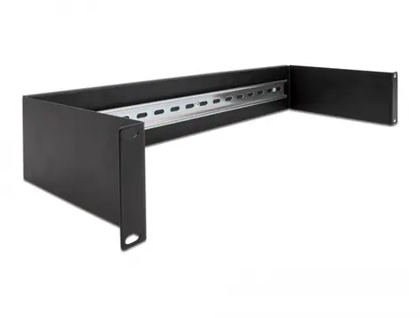 DeLock 2U Kolejnicový panel 19" černá