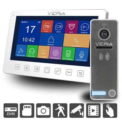 VERIA 7076B SET Videotelefon bílá + vstupní stanice VERIA 230
