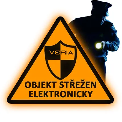VERIA Reflexní výstražná samolepka - střeženo elektronicky