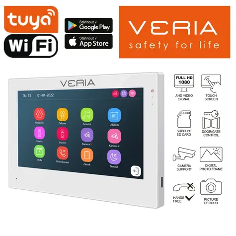 VERIA 3001-W LCD monitor videotelefonu bílá