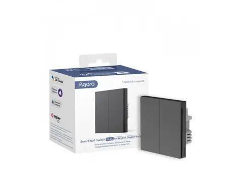 Aqara Smart Wall Switch H1 EU (No Neutral Double Rocker) (WS-EUK02-G) vypínač s dvojitým relé Šedá / ZigBee