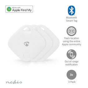 Nedis SmartLife Key Finder s podporou Apple Find My App 3 ks bílá / 3x CR2032 baterie / Bluetooth 5.1 