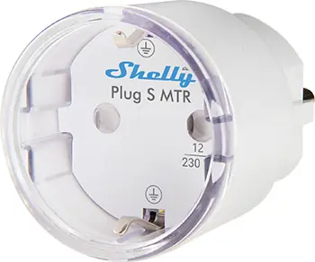 Shelly Plug S MTR Gen3 Chytrá zásuvka s měřením spotřeby bílá / Wi-Fi / BT / 12A / Schuko