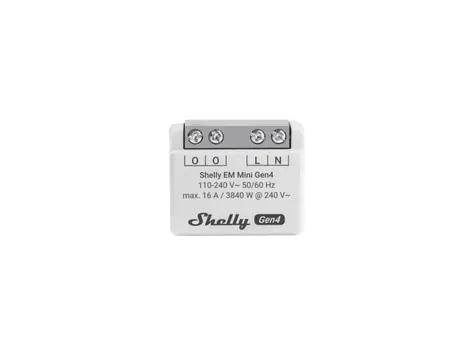 Shelly EM Mini Gen4 - modul pro měření spotřeby do 16A / WiFi / Bluetooth / Zigbee / Matter