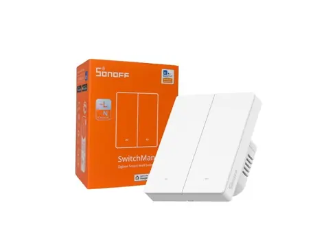 SONOFF ZBM5 SwitchMan Zigbee inteligentní nástěnný vypínač / 2-tlačítka / 80 mm / bílá