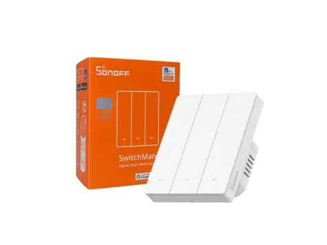 SONOFF ZBM5 SwitchMan Zigbee inteligentní nástěnný vypínač / 3-tlačítka / 86 mm / bílá