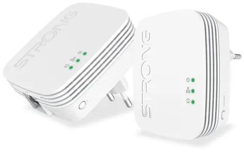 STRONG Powerline 600 DUO MINI / Sada 2ks Powerline adaptérů / HomePlug AV / 600Mbps / 1x LAN / dosah až 300m