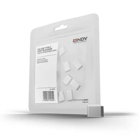 Lindy 40439 Blokátor portů USB-C bílá / 10 ks